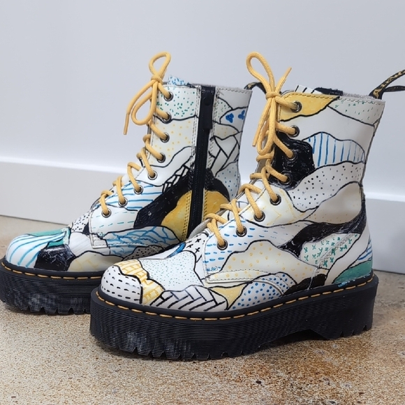Dr. Martens Shoes - Doc Martens | NWOT Jadon Smooth Leather Platform Custom Painted Boots